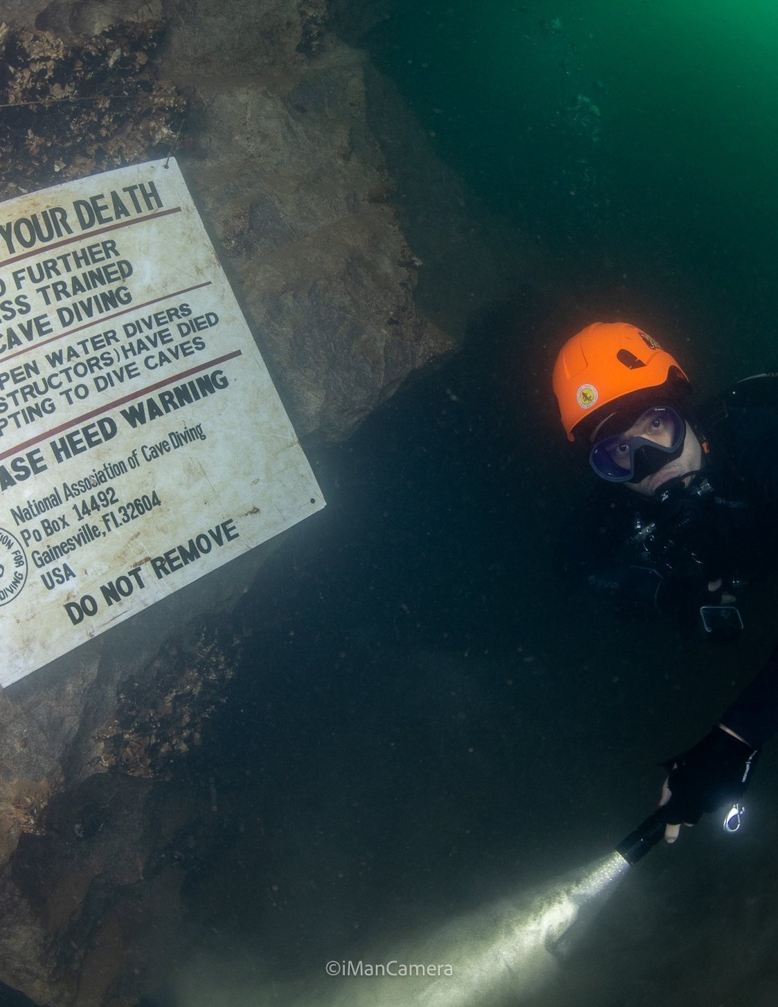 Krabi Scuba Club cave diver — fully geared for an overhead-environment dive