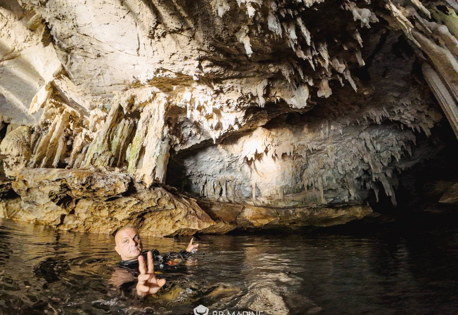 Cave mouth with stalactites at a Krabi cave system
